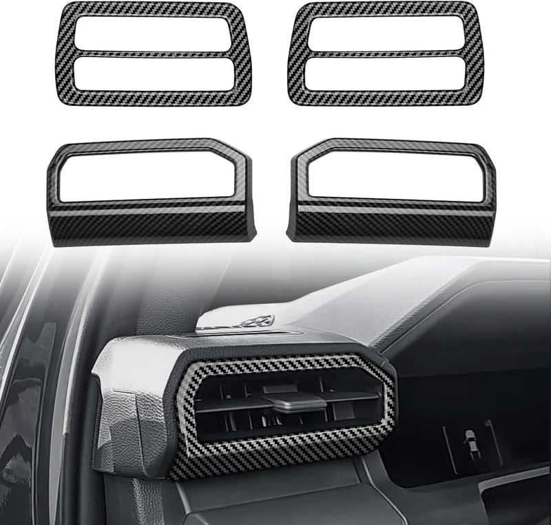 Treesiche Store 4PCS AC Vent Panel Cover for 2024 2025 Tacoma Accessories/2025 4Runner ABS Plastic Interior Decoration(Carbon Fiber,Dashboard Air Vent Outlet Cover) - Image 1
